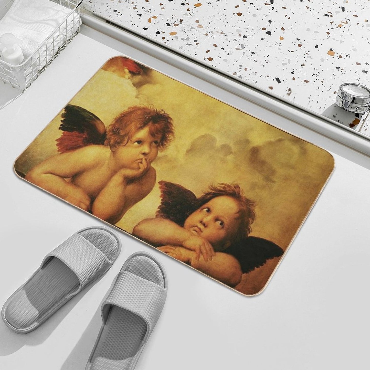 Angels Cherubs Raphael - Santi Sistine Madonna Sweet Bath Mat