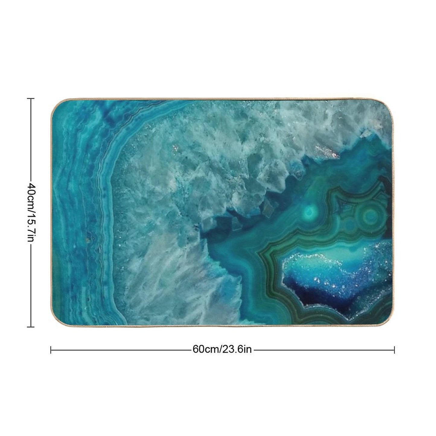 Turquoise Teal Agate Stone Bath Mat