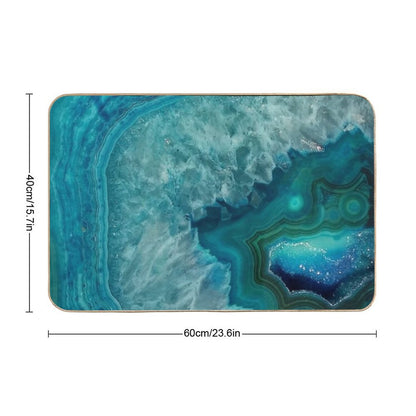 Turquoise Teal Agate Stone Bath Mat