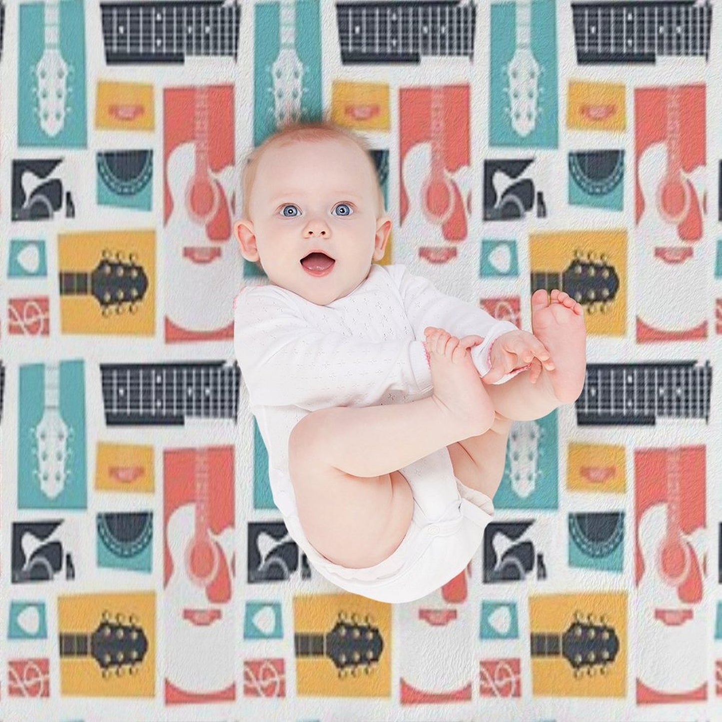 Guitar Collage Throw Blanket