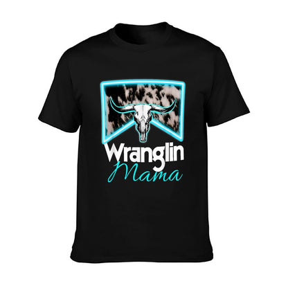 Rodeo Mama Cowgirl Rodeo Mom Western Cowhide Wranglin Mama T-Shirt