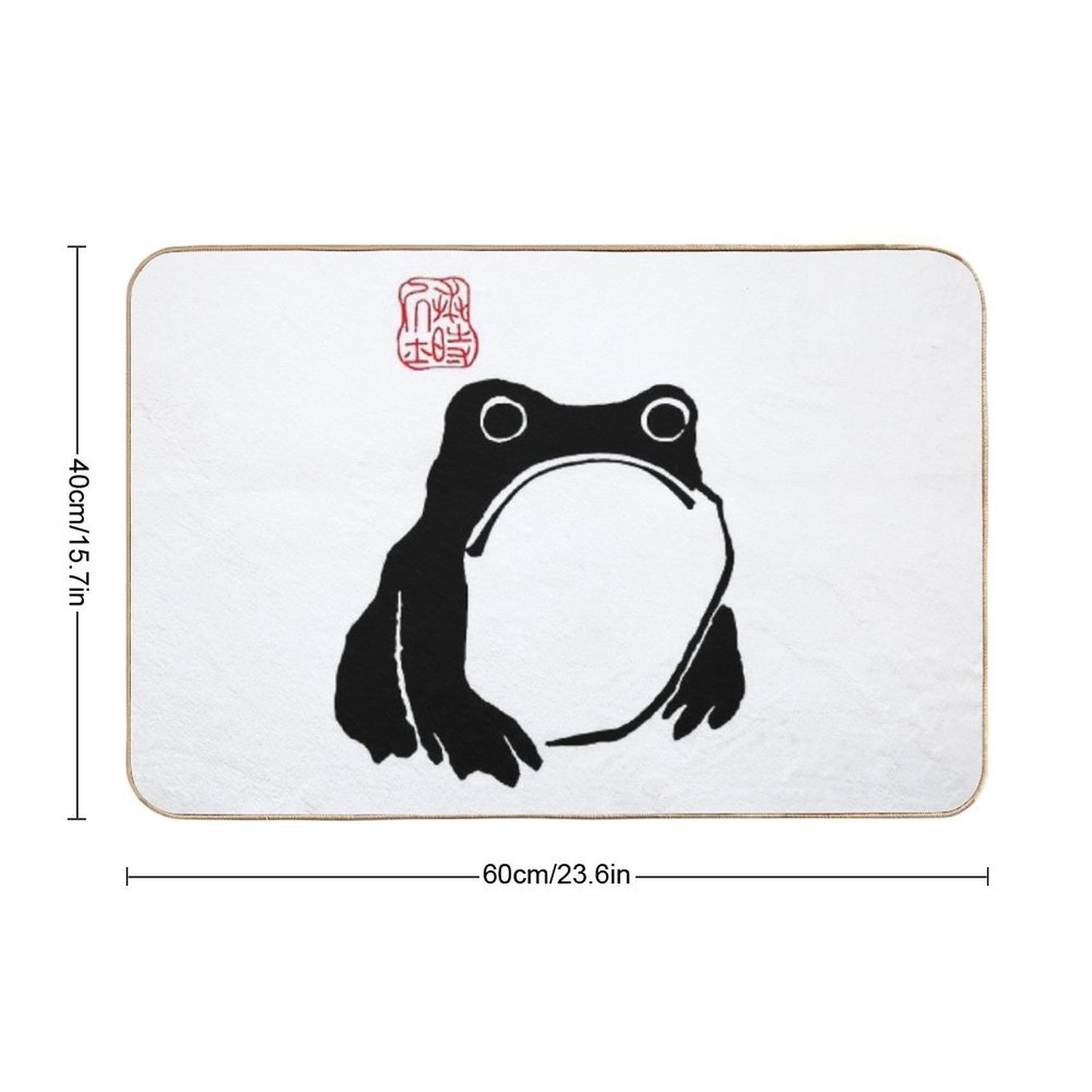 Unimpressed Frog Japanese Woodblock Matsumoto Hoji Bath Mat