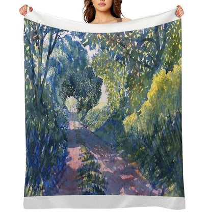 Hockney Trail Tunnel of Trees Throw Blanket