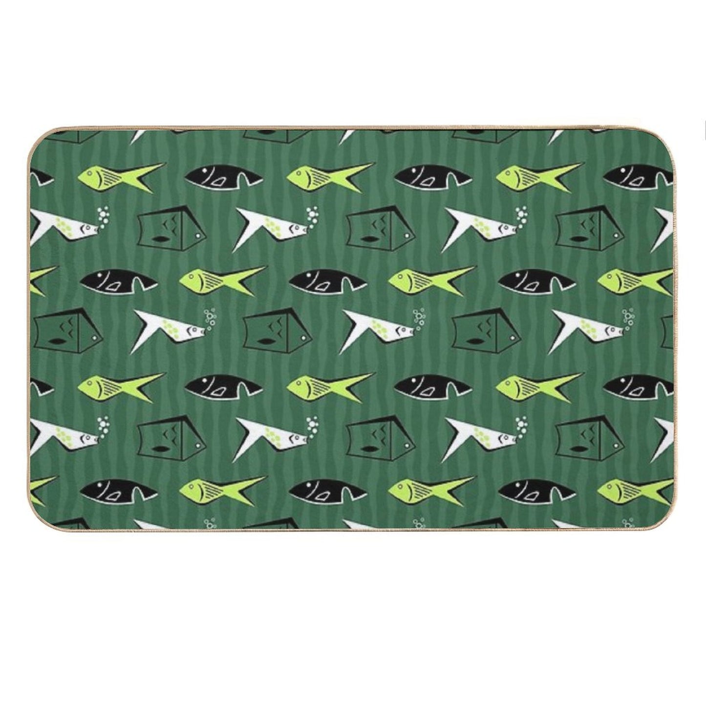 Mid Century Abstract Fish Bath Mat