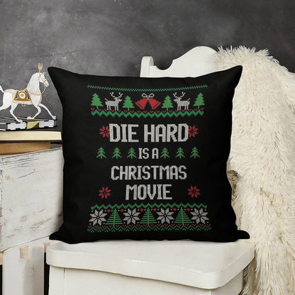 Die Hard Is A Christmas Movie Linen Throw Pillow Cover
