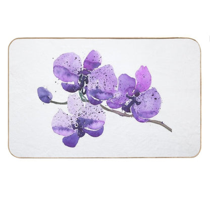 Purple Orchid Watercolor Bath Mat
