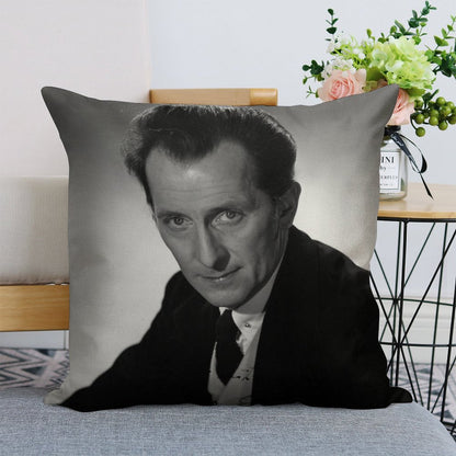 The  Peter Cushing Cushion Linen Throw Pillow Cover