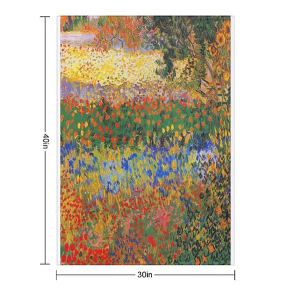 Flower Garden Painting by Vincent Van Gogh Throw Blanket