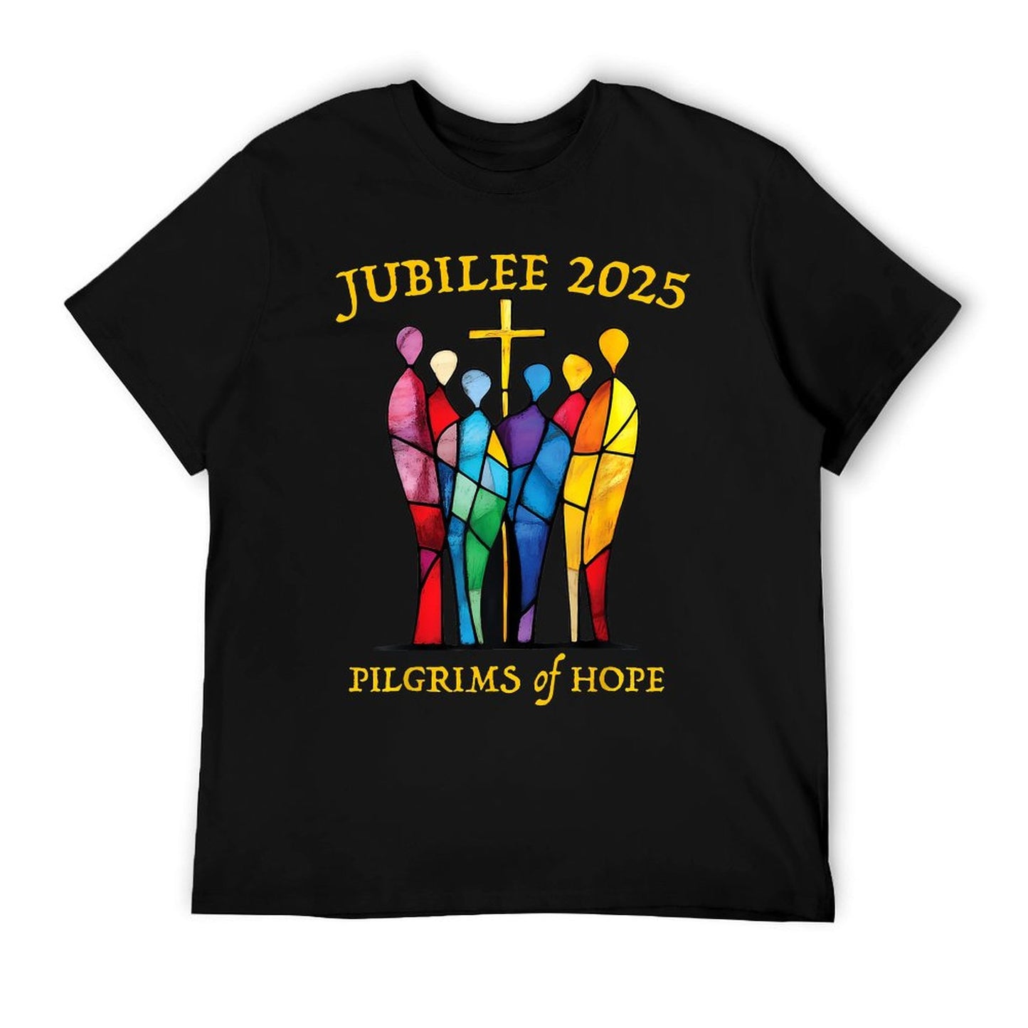 Catholic Jubilee 2025 Stained Glass Pilgrims Of Hope T-Shirt