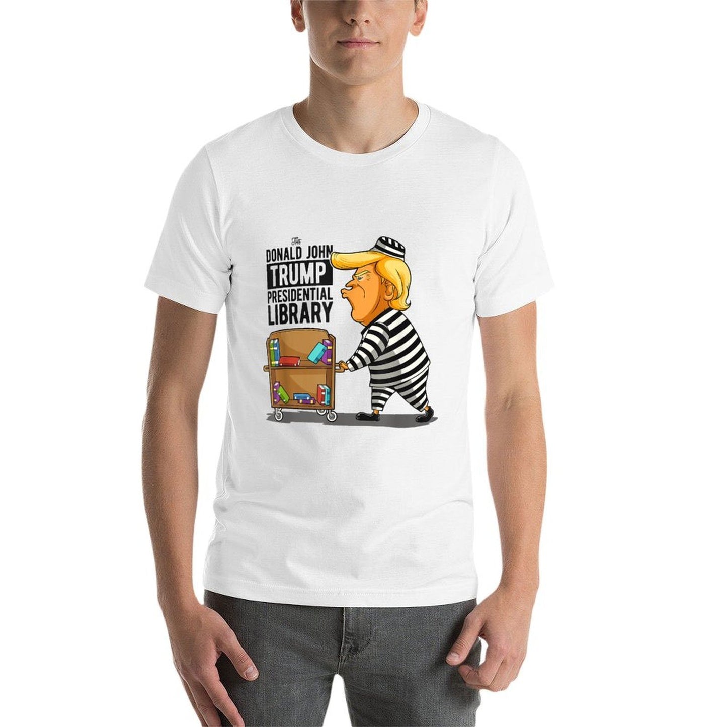 Anti-Trump Library Funny Grey Classic Fit, Crew Neck, - Impeach Trump Apparel  Classic T-Shirt