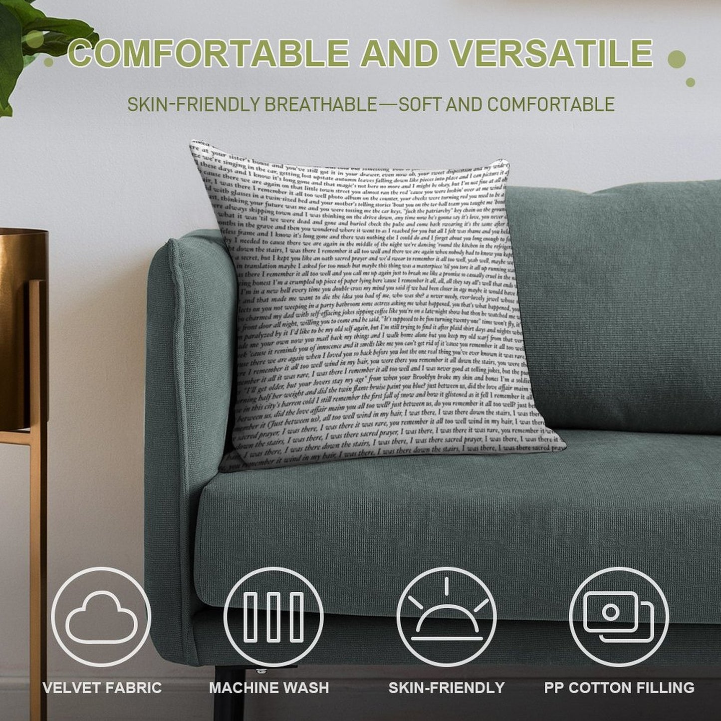 All Too Well 10 Minute Version Lyrics Soft Fade-Resistant Throw Pillow