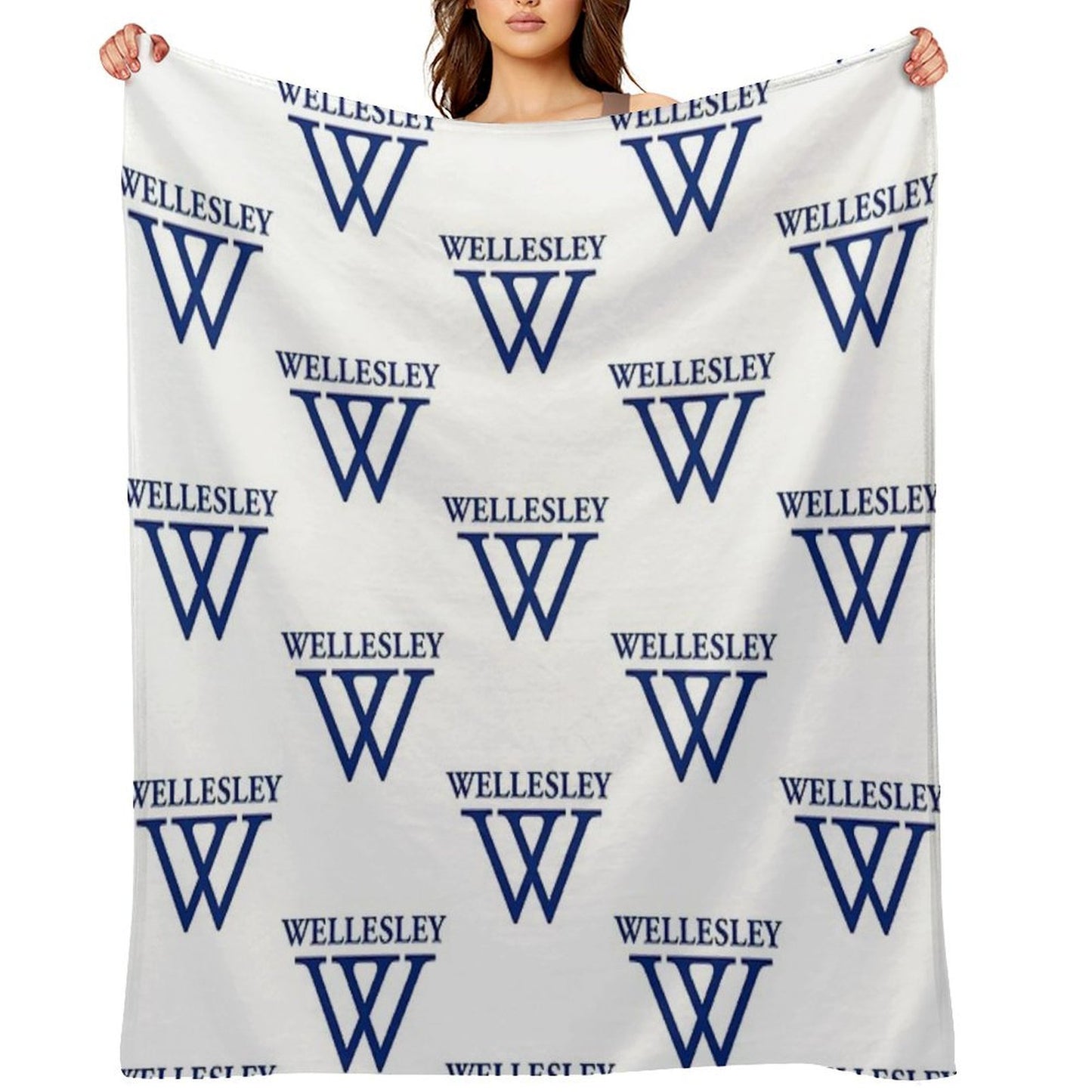 Wellesley University Official Logo Throw Blanket