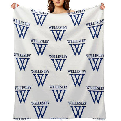 Wellesley University Official Logo Throw Blanket