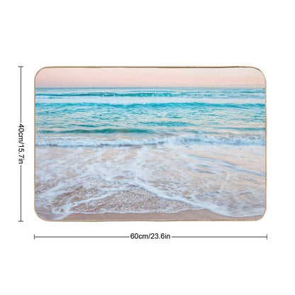 Blue Ocean Calm Waves Beach Bath Mat