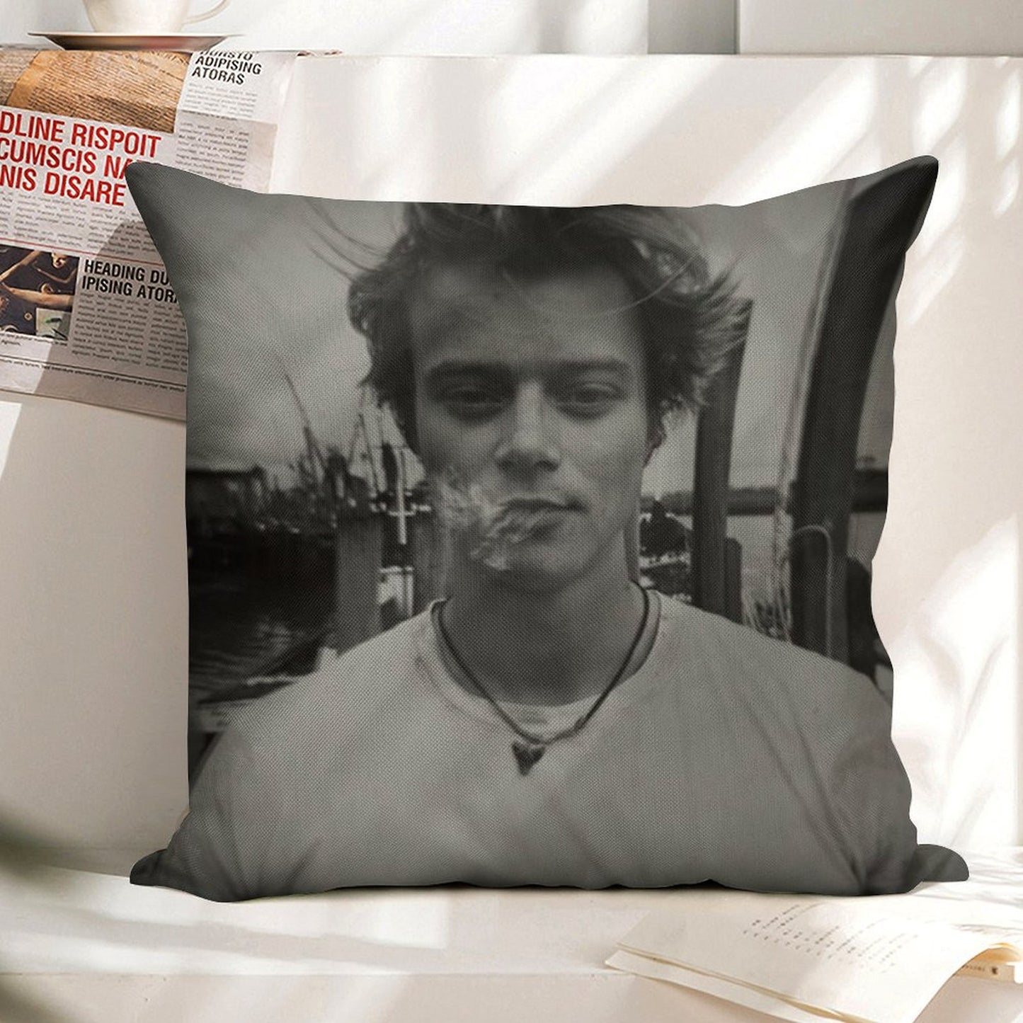 JJ Rudy Pankow Outer Banks Netflix Linen Throw Pillow Cover