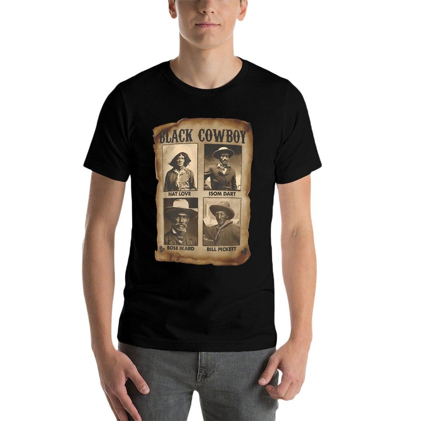 Black Cowboy Western Rodeo Melanin Black History Texas Men  Relaxed-fit T-Shirt