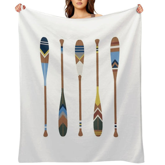 Painted Oars Throw Blanket