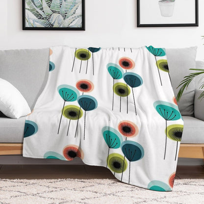 Flowers - Mid Century Throw Blanket