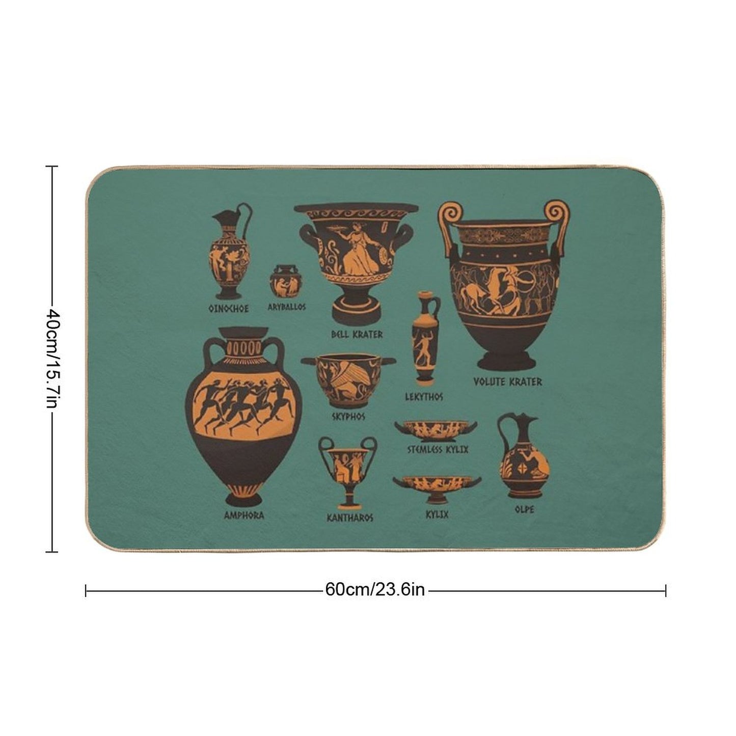 Ancient Greek Pottery Bath Mat