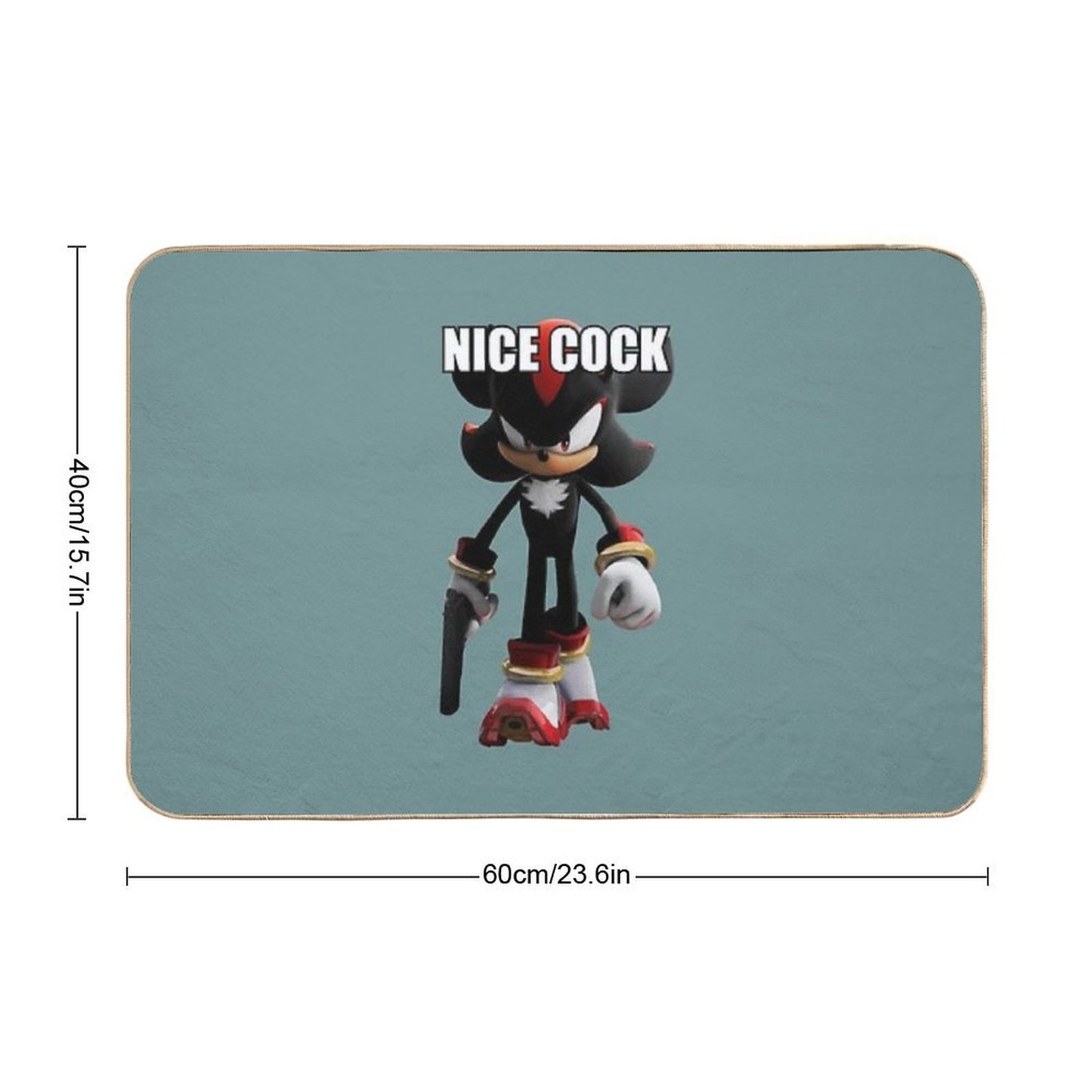 Edgehog with A Weapon  Repositionable Bath Mat