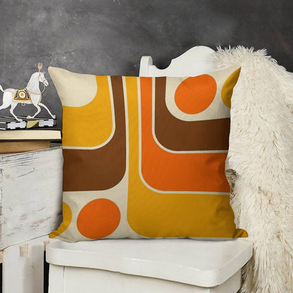 Retro Geometric Design 624 Linen Throw Pillow Cover