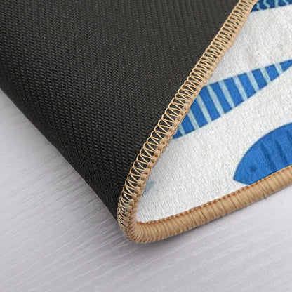 Mid Century Modern Blue Fish Fishing MCM Mid Mod Bath Mat