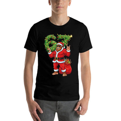 Santa Bigfoot 67 Meme Six Seven 6 7 Funny Bigfoot Xmas 67  Odor-resistant T-Shirt