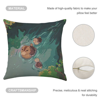 Turtle Duck Pond Avatar The Last Airbender Linen Throw Pillow Cover