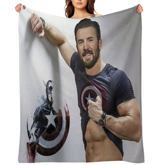 Chris Evans Wallpaper Throw Blanket