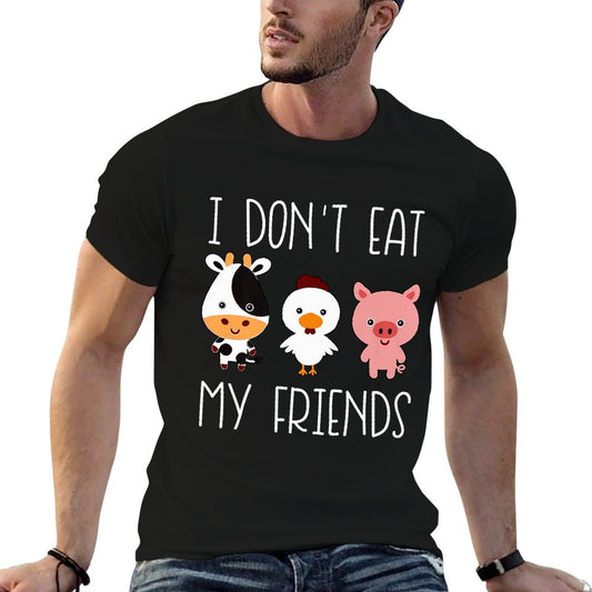I Dont Eat My Friends Funny Vegan Vegetarian T Premium  Relaxed-fit T-Shirt