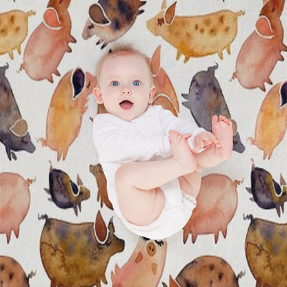 Pig Collection Throw Blanket