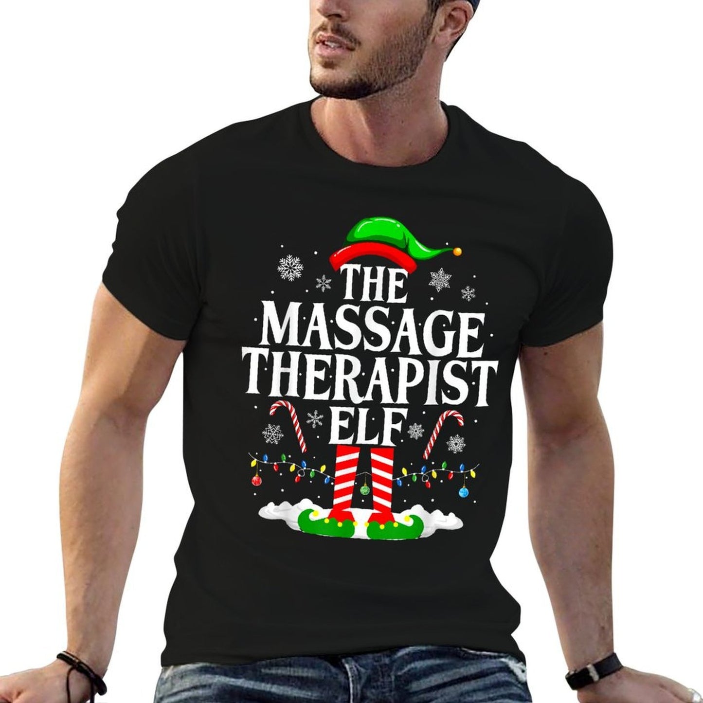 The Massage Therapist Elf Christmas Massage Therapy Elf  Graphic-printed T-Shirt