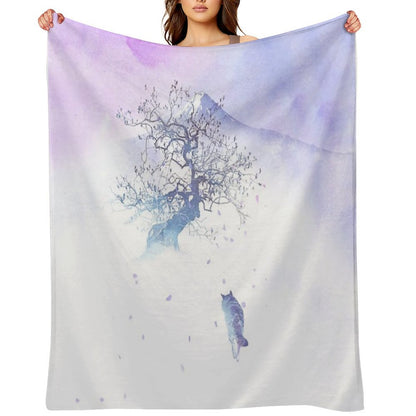 The Long Way to Fuji Throw Blanket