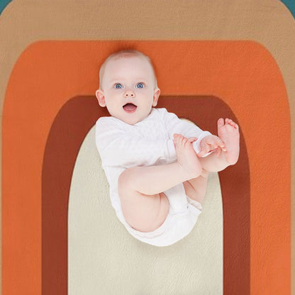 Mid-Century Modern Meets 1970s Orange And Blue Rainbow Throw Blanket