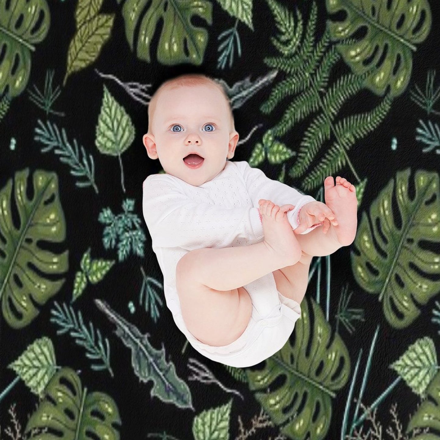 Green Summer Jungle Throw Blanket