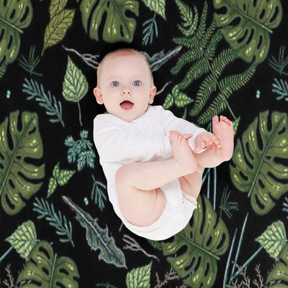 Green Summer Jungle Throw Blanket