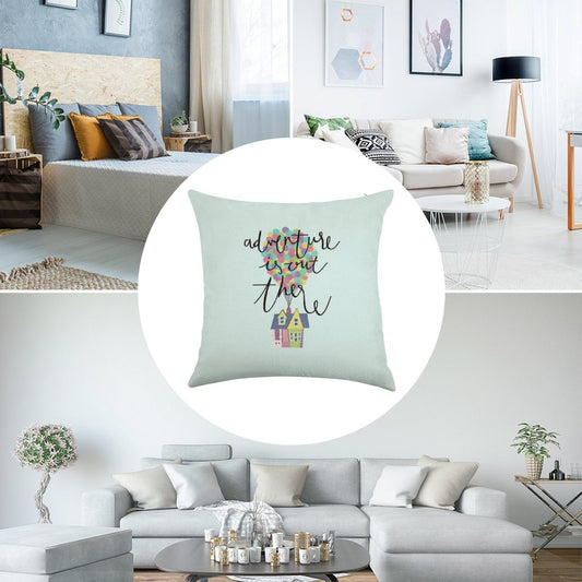 Adventure Is Out There Linen Throw Pillow Cover
