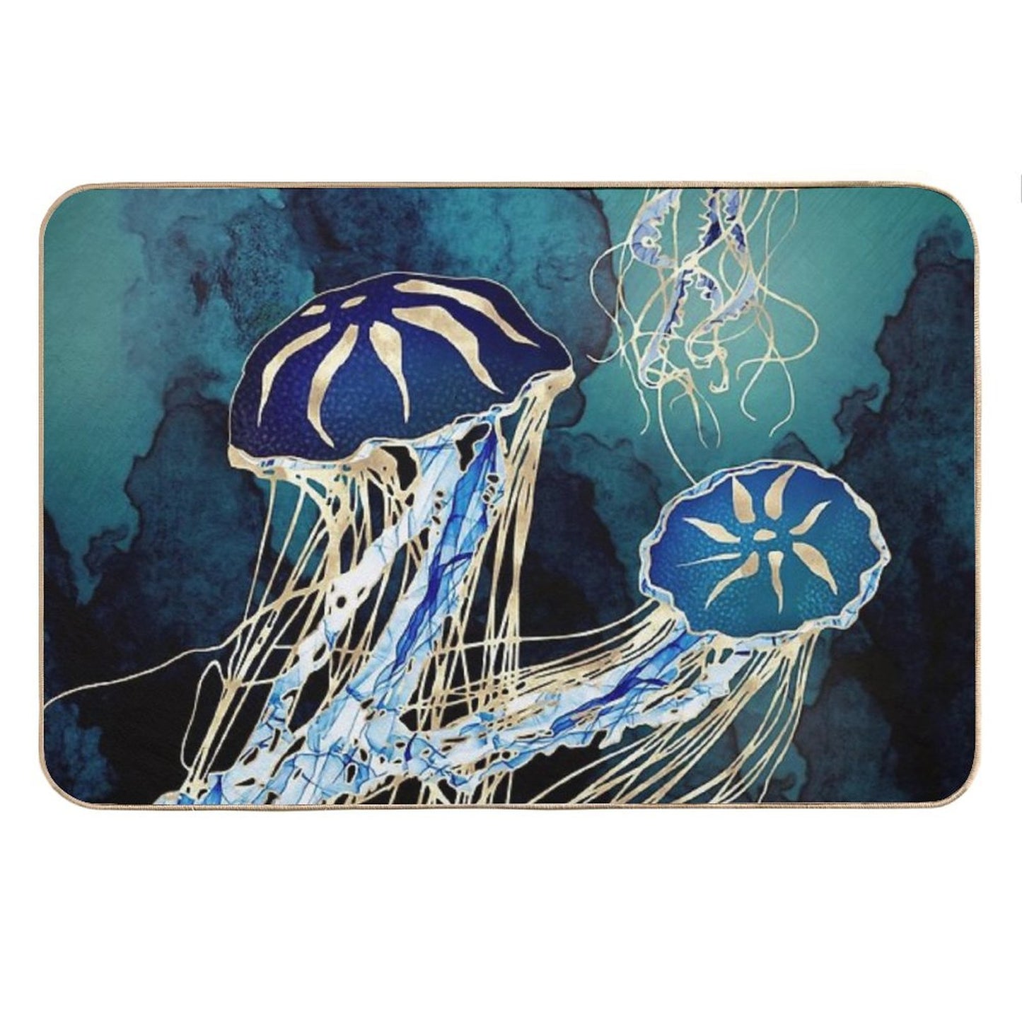 Metallic Jellyfish III Bath Mat