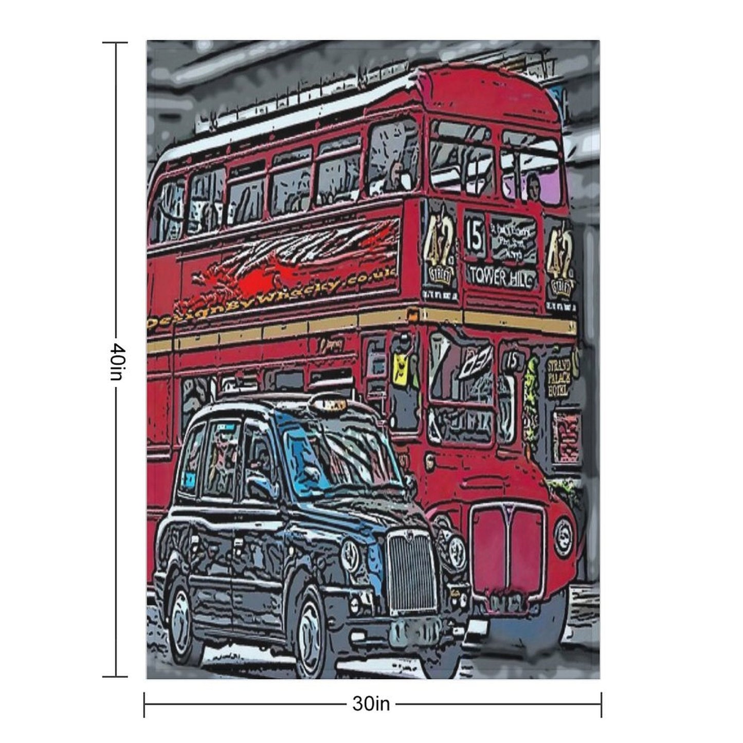 London Bus And Cab Throw Blanket