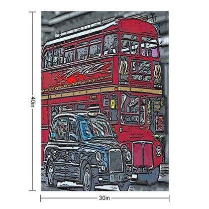 London Bus And Cab Throw Blanket