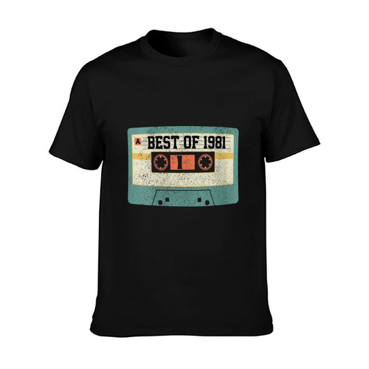 Womens Best Of 1981 Vintage Retro Cassette Funny 40th Birthday Gift  Polyester Blend T-Shirt