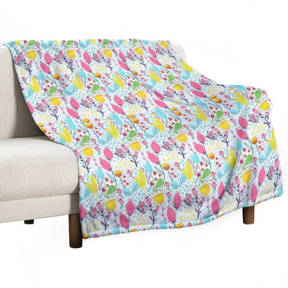 Funky Flowers Throw Blanket