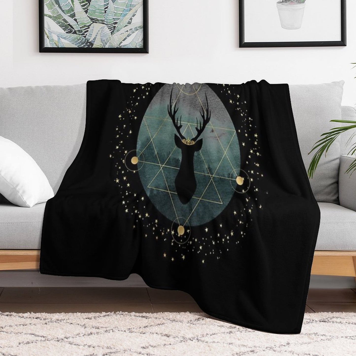 Throne of Glass- Forest Stag Throw Blanket