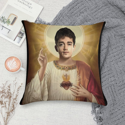 Charles Leclerc Jesus F1 Soft Bedroom Essential Throw Pillow