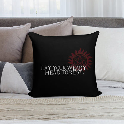Lay Your Weary Head to Rest Soft Hidden Zipper Throw Pillow