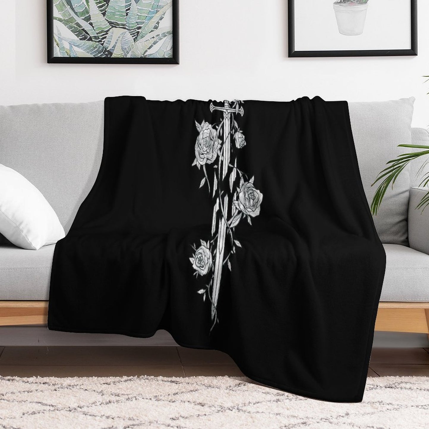 Roses of The Broken Sword Throw Blanket
