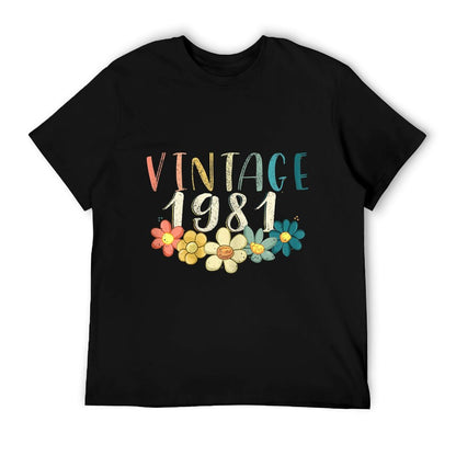 Womens 1981 40th Birthday Gift Retro Flower 40 Years Old  Odor-resistant T-Shirt
