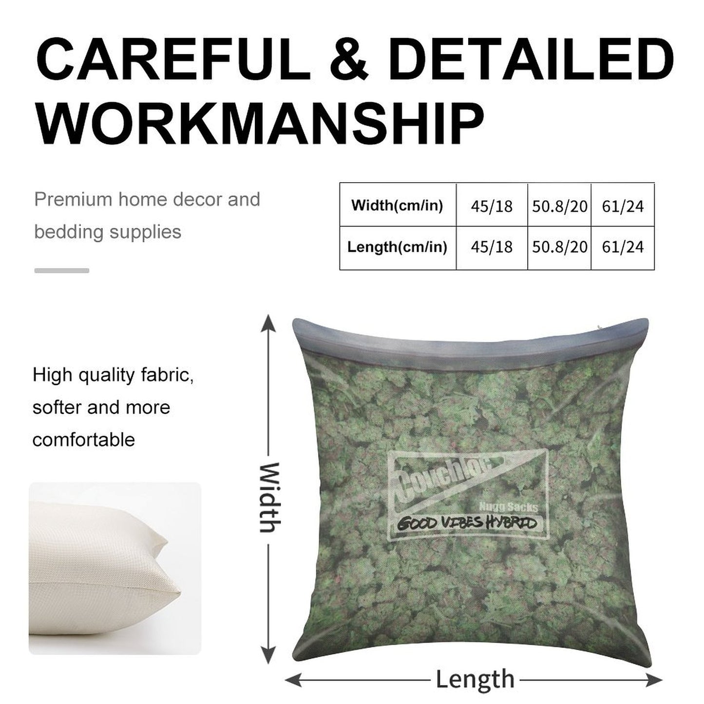 The Big Bag of Weed Pillow Linen Throw Pillow Cover