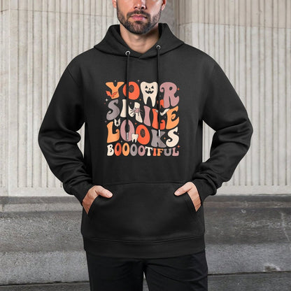 Your Smile Look Bootifulth Dentist Halloween Durable Construction Hoodie