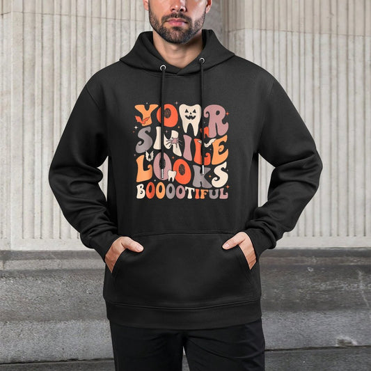 Your Smile Look Bootifulth Dentist Halloween Durable Construction Hoodie
